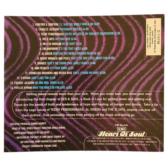 Sex & Soul CD Volume One EMI Heart Of Soul Series Music BMG  37508cd - Picture 2 of 2